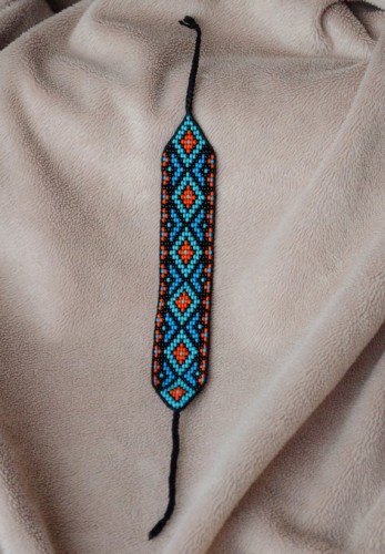 Blue Lava Seed Bead Bracelet