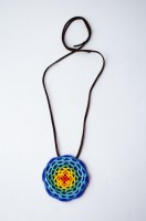 Colorful Web Amulet Necklace Red