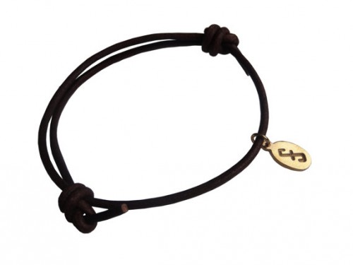 GRASS SNAKE - wisdom and knowledge - sign bracelet- handmade Gold plated silver 925 pendant on leather cord