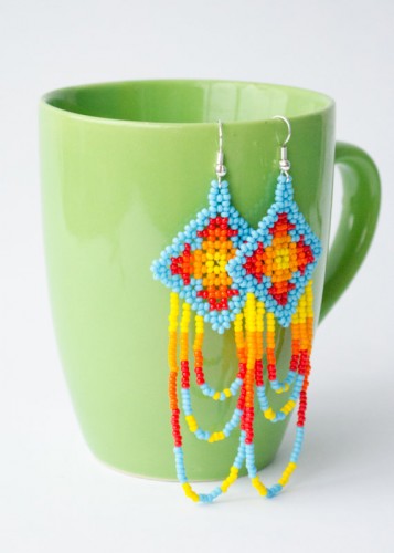Happy Colorful Seed Bead Earrings1