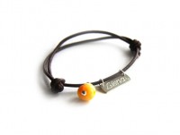 LIMITED EDITION- Personalized Name Bracelet- sterling silver 925 pendant and Baltic Amber on leather cord