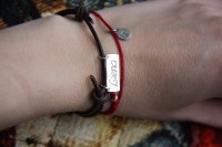 LIMITED EDITION- Personalized Name Bracelet- sterling silver 925 pendant and Baltic Amber on leather cord3