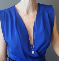 Long sterling silver 925 coin pendant neckace, 80cm long chain- Choose Any