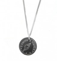 Long sterling silver 925 coin pendant neckace, 80cm long chain- Choose Any3