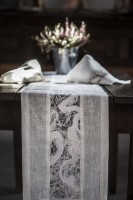 Rustic Designed table runner Burlap linen table cloth white linen table decor, housewares