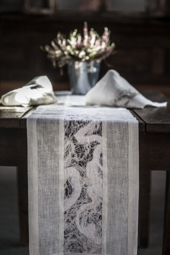 Rustic Designed table runner Burlap linen table cloth white linen table decor, housewares