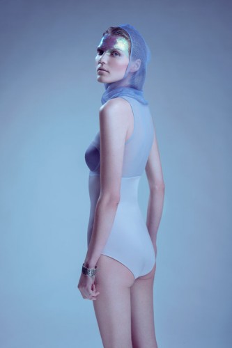 One piece purple swimsuit