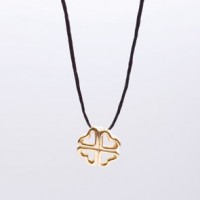 STRENGTH- symbol bracelet- handmade gold plated silver pendant on leather cord4