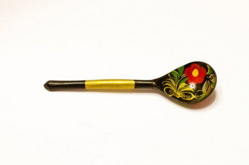 Wooden Spoon With Khokhloma Flower Painting