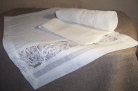 Linen napkin - place mate rustic white