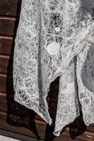 Long women scarf White linen shawl ecofriendly design wrap for summer