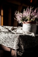 Long women scarf Gray linen shawl ecofriendly design wrap for spring