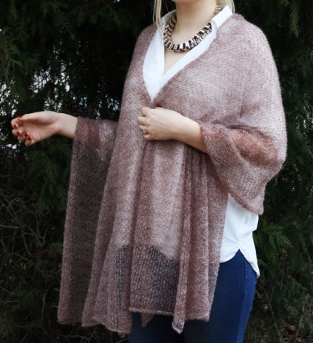 Light brown lace shawl bridal wrap luxury shrug lurex yarn