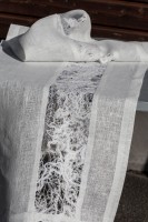 Rustic Designed table runner Burlap linen table cloth white linen table decor