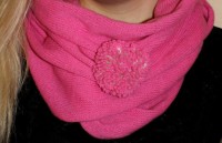 Knit elegant and classical pink infinity scarf