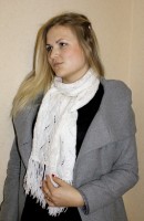 Warm Knitted White Scarf Luxurious Hand Knit Scarf