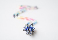 necklace with a flower red