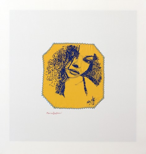 Monica Bellucci. 61 х 65 см. Хлопок, ткань, ручная вышивка нитками мулине. 30 000 р.