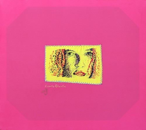 Franka Potente. 63 х 56 см. Хлопок, ткань, ручная вышивка нитками мулине. 30 000 р.